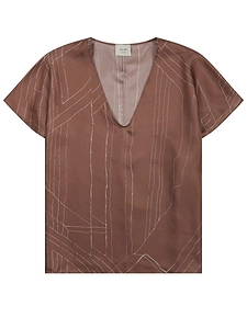 Alysi Abstract Print V-Neck Top
