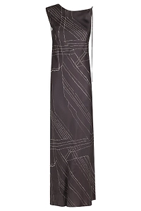Alysi Asymmetric Printed Maxi Dress