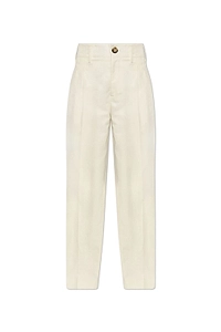 Ami Pleated Straight-Leg Pants