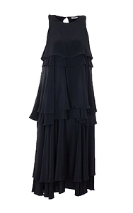 Ami Ruffled Sleeveless Long Dress