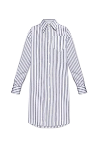 Ami Striped Ami De Coeur Wide Shirt Dress