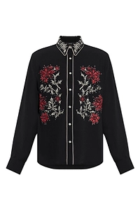 Amiri Embroidered Crystal Detail Shirt