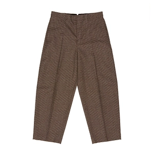 Ami Pleated Check Wide-Leg Pants