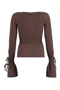 AndreĀDamo Lace-Up Long Sleeve Top