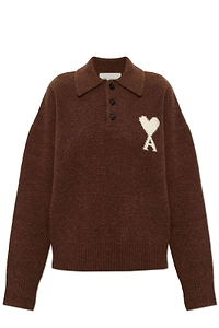 Ami Ami De Coeur Knitted Polo Shirt