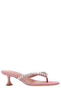 Amina Muaddi Gigi Thong 45 Embellished Mules