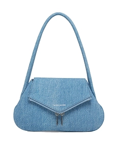 Amina Muaddi Gemini Foldover Top Shoulder Bag