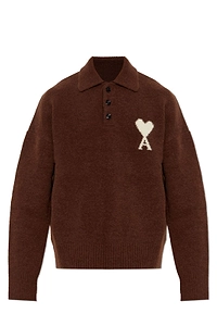 Ami Ami De Coeur Knitted Polo Shirt