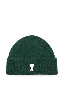 Ami Paris Logo Embroidered Knitted Beanie