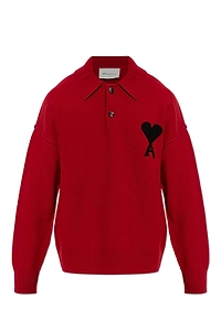 Ami Ami De Coeur Logo Intarsia-Knit Jumper
