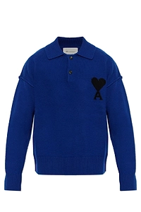 Ami Ami De Coeur Logo Intarsia-Knit Jumper