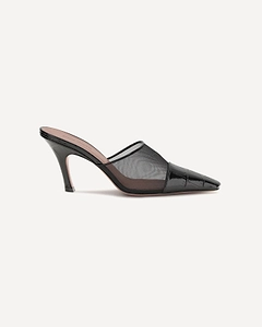 Amina Muaddi Jamie Mesh Pointed Mules