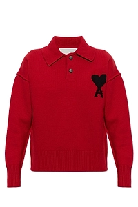 Ami Ami De Coeur Logo Intarsia-Knit Jumper