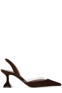 Amina Muaddi Lara Slingback 70 Heeled Pumps