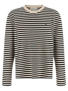 Ami Ami De Coeur Mariniere Logo Embroidered Striped Ribbed T-Shirt