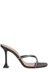 Amina Muaddi Sally Embellished Thong Heeled Sandals