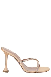 Amina Muaddi Sally Embellished Thong Heeled Sandals
