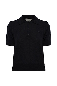 Ami Ami De Coeur Short-Sleeved Knitted Polo Shirt