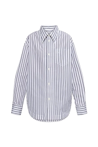 Ami Ami De Coeur Striped Curved Hem Shirt