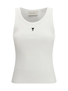 Ami Paris Ami De Coeur Ribbed Tank Top