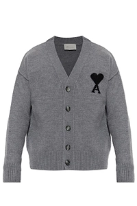 Ami Heart-Logo Wool Cardigan