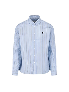Ami Ami De Coeur Vertical-Stripe Buttoned Shirt