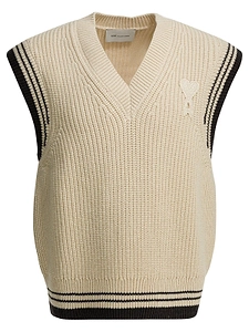Ami Ami De Coeur V-Neck Knitted Top