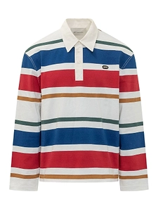 Ami Ami Paris Ami Patch Striped Polo Shirt