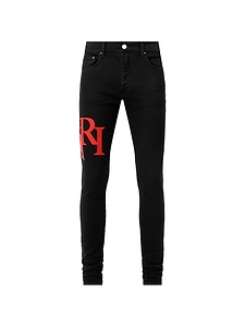 Amiri Monogram Print Skinny Jeans