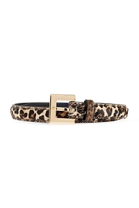 Anine Bing Leopard-Printed Square-Buckled Belt