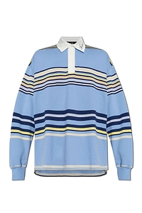 Amiri Striped Oversized Long Sleeve Polo Shirt