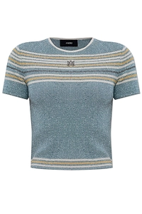 Amiri Striped Lurex Knitted Top