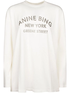Anine Bing Long-Sleeved Crewneck T-Shirt