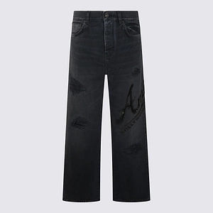 Amiri Studded Logo Straight-Leg Jeans