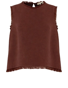 Antonelli Firenze Frayed Sleeveless Top