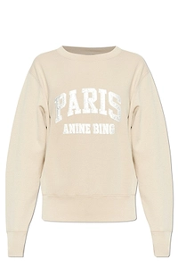 Anine Bing Paris Logo Embroidered Crewneck Sweatshirt