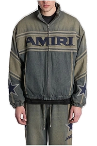 Amiri Zip-Up Logo Denim Jacket