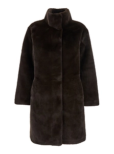 Apparis High Collar Faux Fur Coat