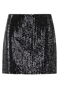 Anine Bing Tierra Sequin Embellished Mini Skirt