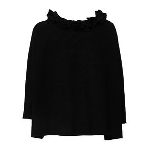 Apuntob Ruffled Collar Boxy Top