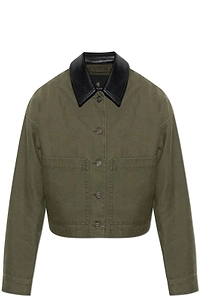 Anine Bing Yuma Cropped Contrast-Collar Jacket