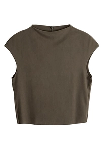 Amomento Jersey Mock Neck Top