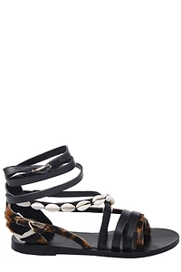 Ancient Greek Sandals Satira Shell Flat Sandals