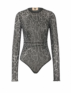 Aniye By Lulu Sheer Leopard-Print Bodysuit