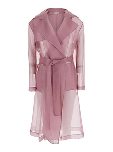Antonelli Valmorea Sheer Belted Trench Coat