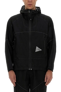 And Wander Logo Printed Hooded Jacket