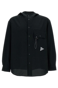 And Wander Logo Printed Hooded Jacket