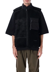 And Wander Mix Boa Patchwork Fleece Vest