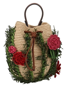 Anya Hindmarch Floral Embellished Crochet Bucket Bag