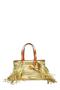 Aquazzura Trancoso Fringe-Trimmed Top Handle Bag